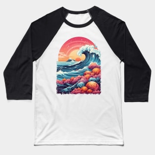 Pointillism Beach Art Baseball T-Shirt